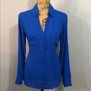 Express Portofino Blouse - Blue size Medium